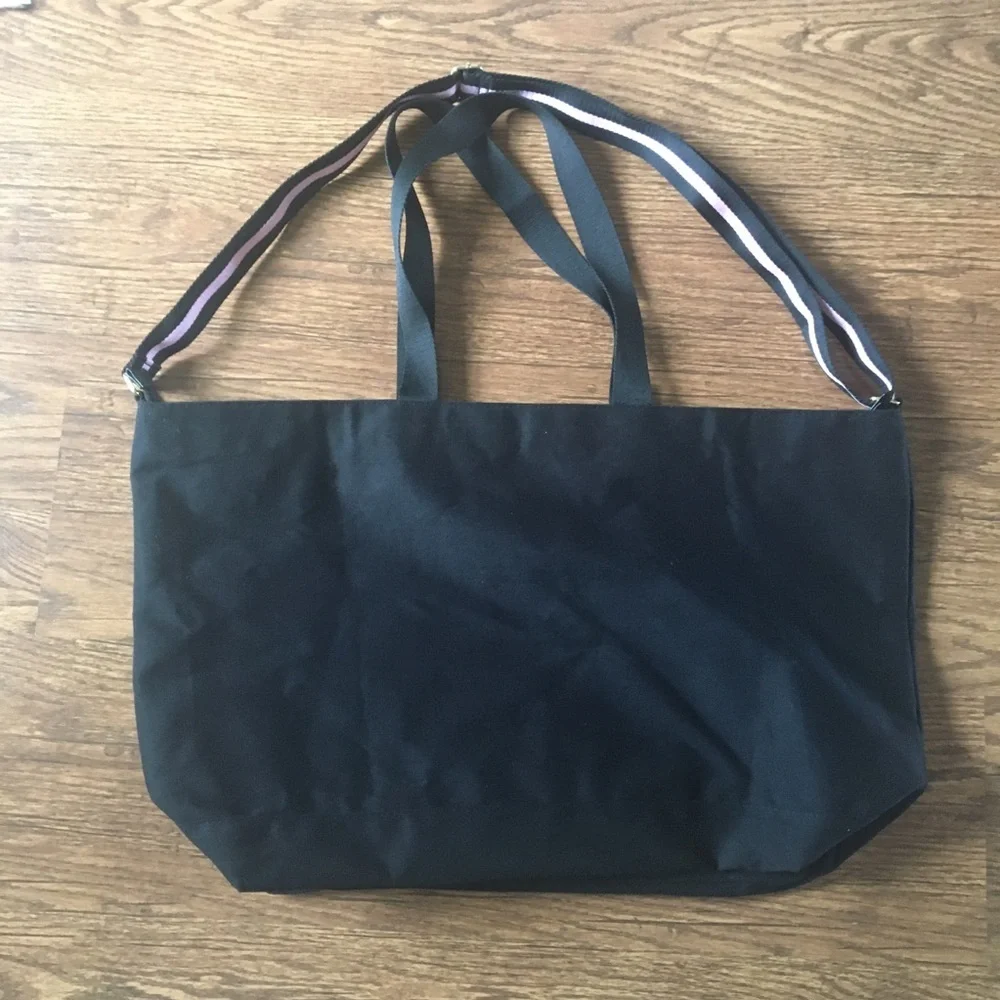 Victoria’s Secret Love Spellout Tote Bag Black Pink Canvas